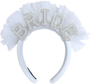 Accessori per la sposa - Fascia per la sposa - Parure per la sposa - Accessori di nozze - Fascia di nozze elegante - Versata con perle di seta - Fascia di nozze con perle - Modello: Parel - Codice prodotto: Bruidshoofdband Parel - Dimensioni: 22-23 cm