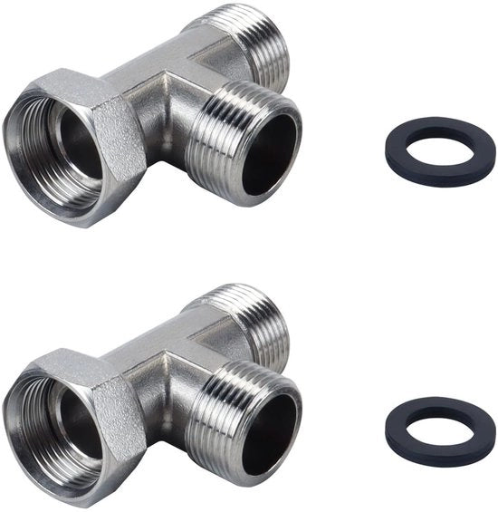Connettore T 3 vie - acciaio inossidabile 304 - guaina flessibile - BSP 3/4 pollice - applicazione a parete - superficie smerigliata - connettore T