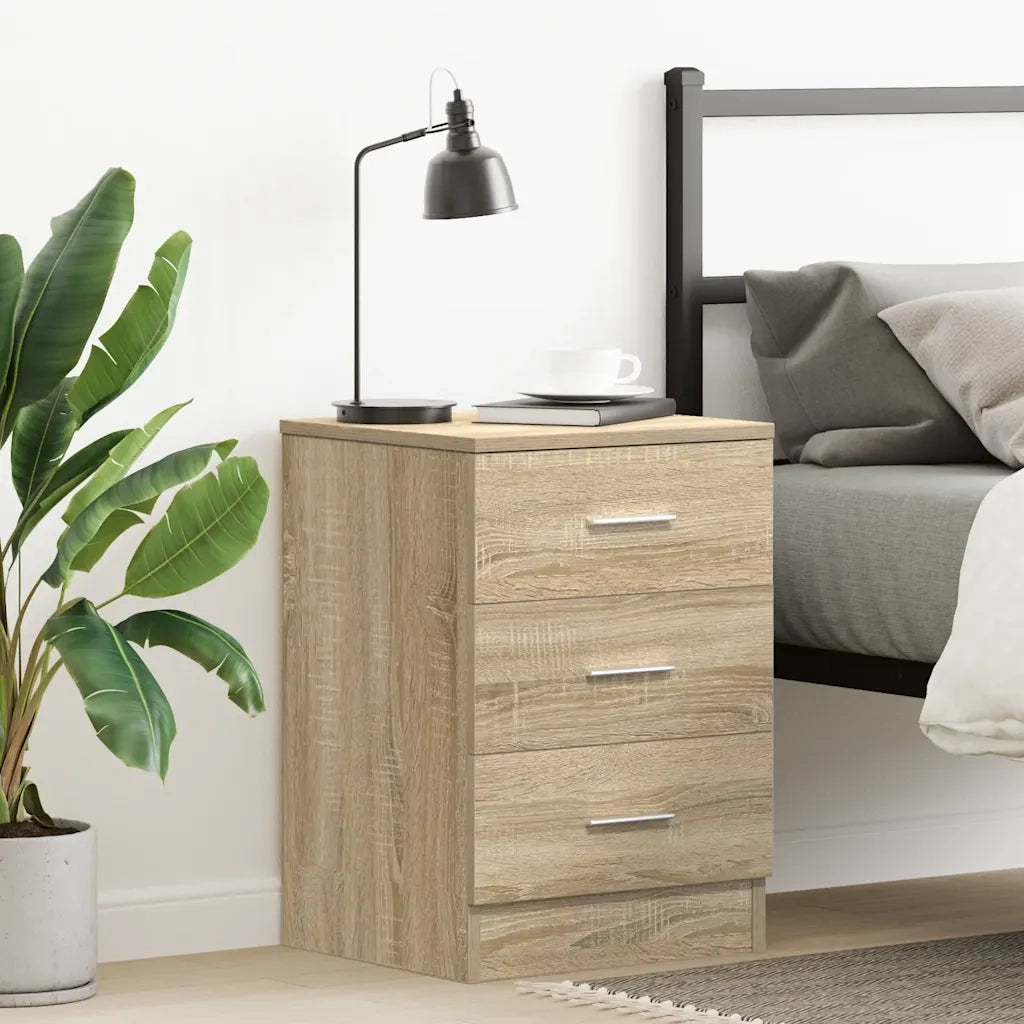 Comodino Rovere Sonoma 38x35x56 cm in Legno Multistrato 800456