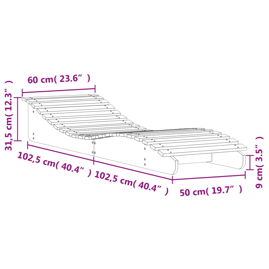 Lettini Prendisole 2pz 205x60x31,5 cm in Legno Massello di Pino 832573