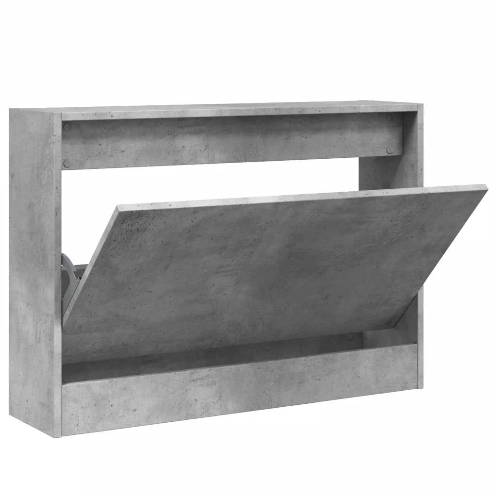 Scarpiera-Scaffale per scarpe Grigio Cemento 80x21x57 cm in Legno Multistrato