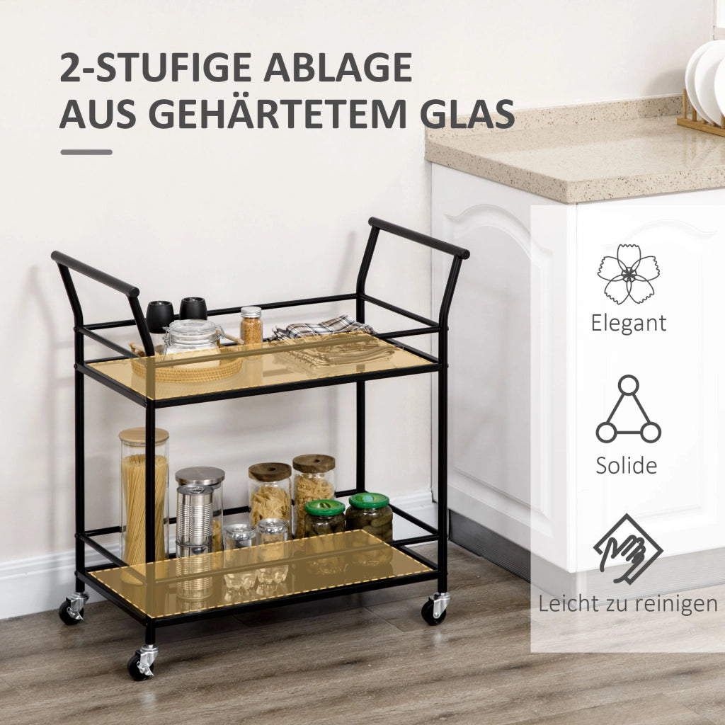 Carrello da cucina ¨C zephmum ¨C Nero, Metallo, 75x40x80 cm