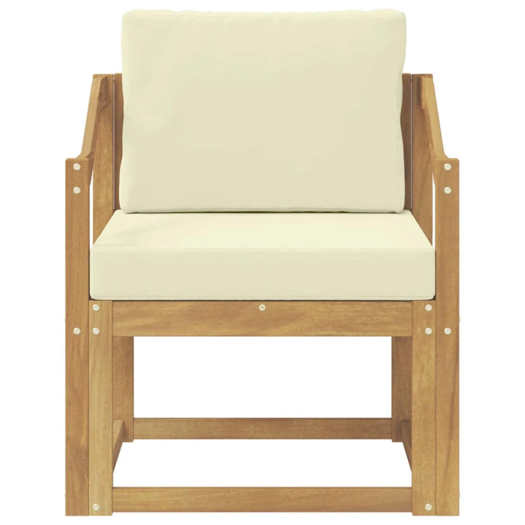 2 Pezzo Set di divani da esterno-Sofa da giardino Poliestere Bianco e Crema 178718