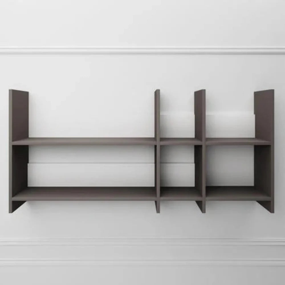 Libreria da parete Skyline grigio 150x22x70 cm design moderno salvaspazio | Duzzle