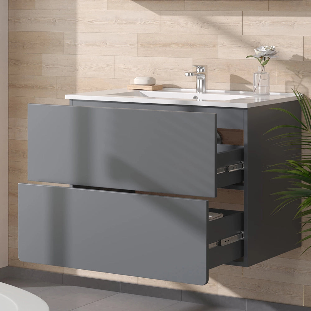 Vicco Set mobili bagno Grigio 2 parti
