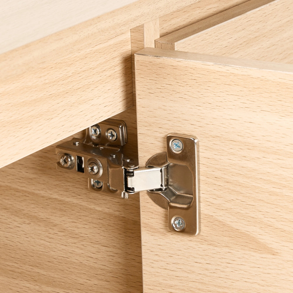 Credenza a 2 ante in truciolato con 2 cassetti marrone chiaro Cardigan camera da letto dal design minimalista