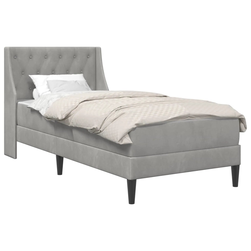 Struttura letto con materasso Grigio chiaro 90 x 190 cm Velluto 3414765