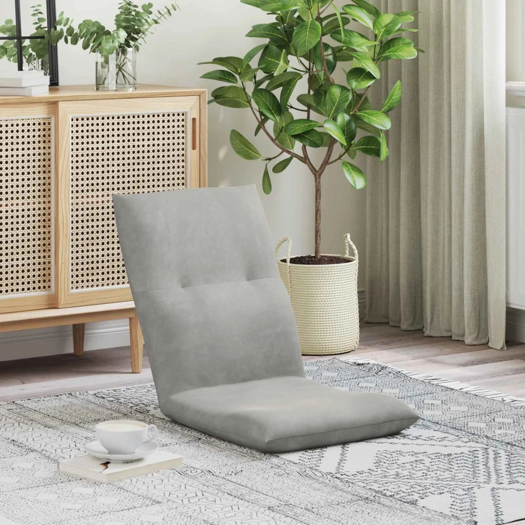 Sedia da Pavimento Grigio chiaro 46 x 50 x 61 cm Velluto 42028174