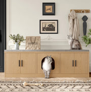 Mobile multifunzione 4 in 1 per gatti e scarpe 140x40x45;5 cm in finitura rovere