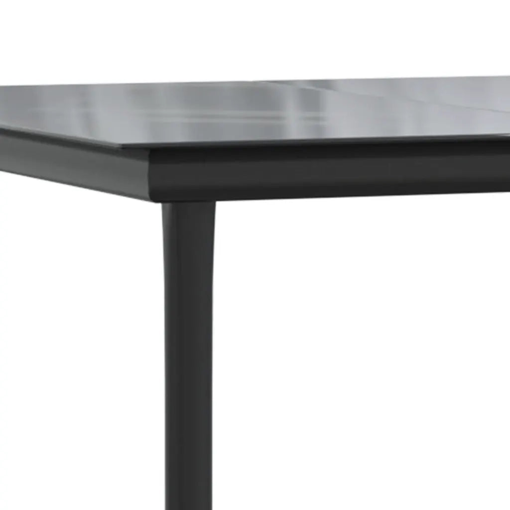 Set da Pranzo da Giardino 7 pz | Set Salotto da Giardino Nero in Acciaio e Textilene