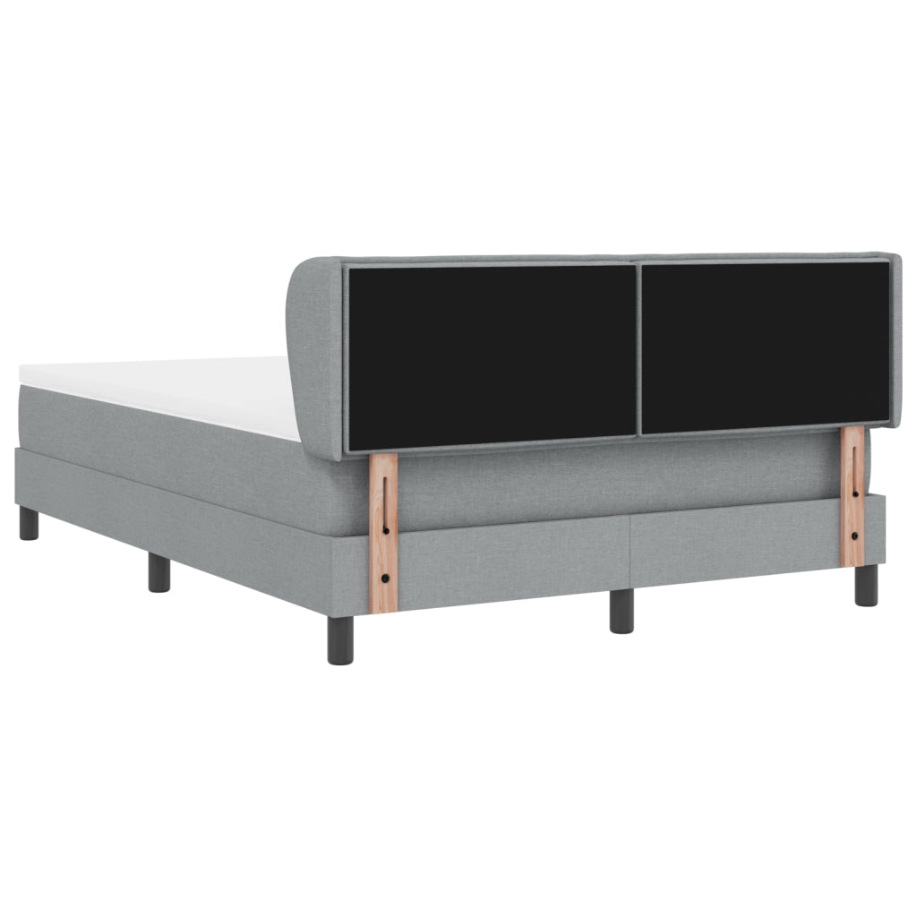 Letto Box Spring con Materasso - Grigio Chiaro, 160x200 cm, Tessuto