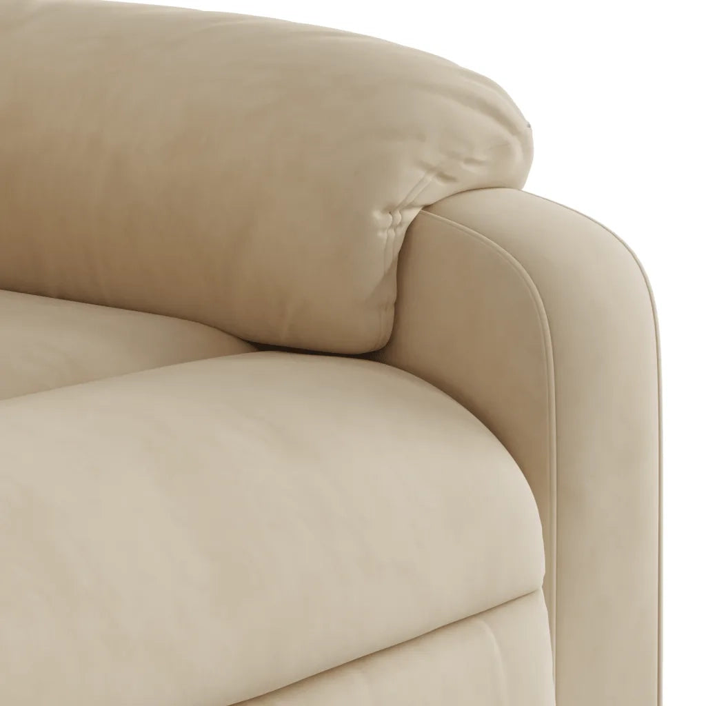Divano Sedia-Poltrona Reclinabile Crema in Tessuto di Microfibra 719246