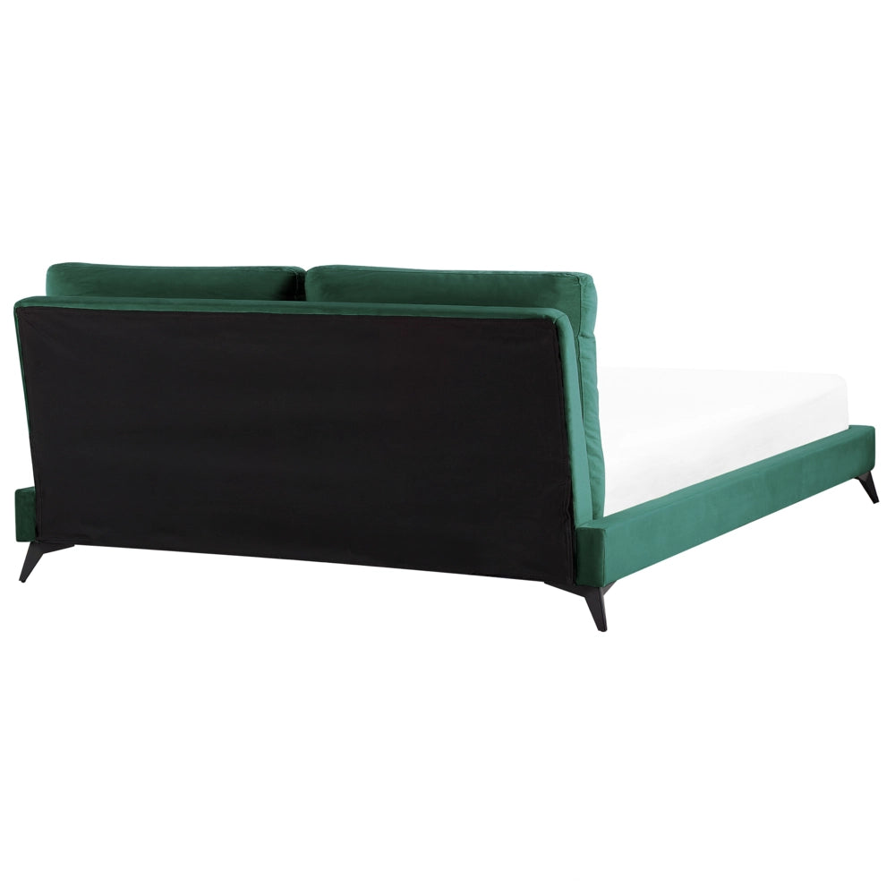 Letto imbottito moderno in velluto di colore verde 180 x 200 cm moderno elegante