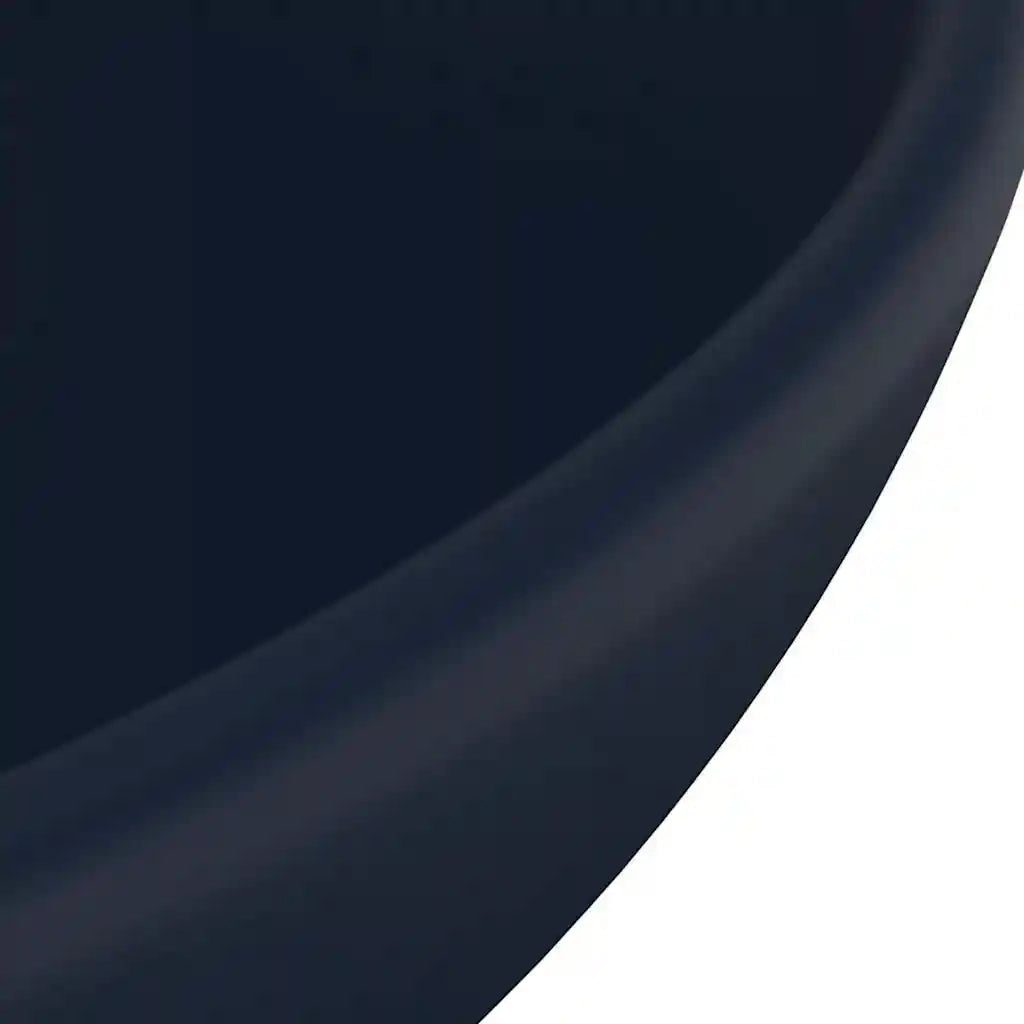 Lavandino-Lavello Lusso Rotondo Blu Scuro Opaco 32,5x14 cm in Ceramica