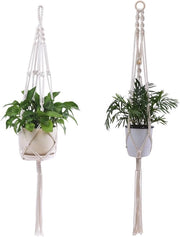 Porta piante a rete in macramé - porta piante appesa - corda di cotone - porta piante appesa boho per interni - porta piante appesa per balcone - giardino - ufficio