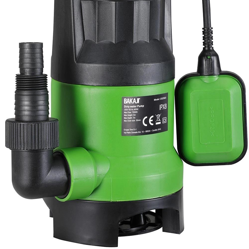 Pompa Immersione Elettropompa Sommersa Acque Scure Sporche e Chiare 400W 7000L/h