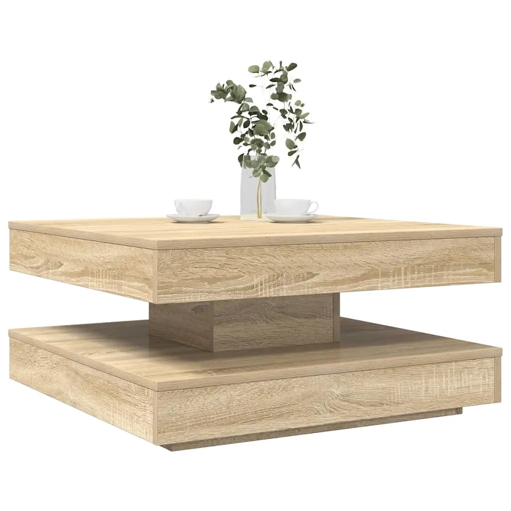 Tavolino da Caffè Girevole a 360 Gradi Sonoma 70x70x34,5 cm 858481