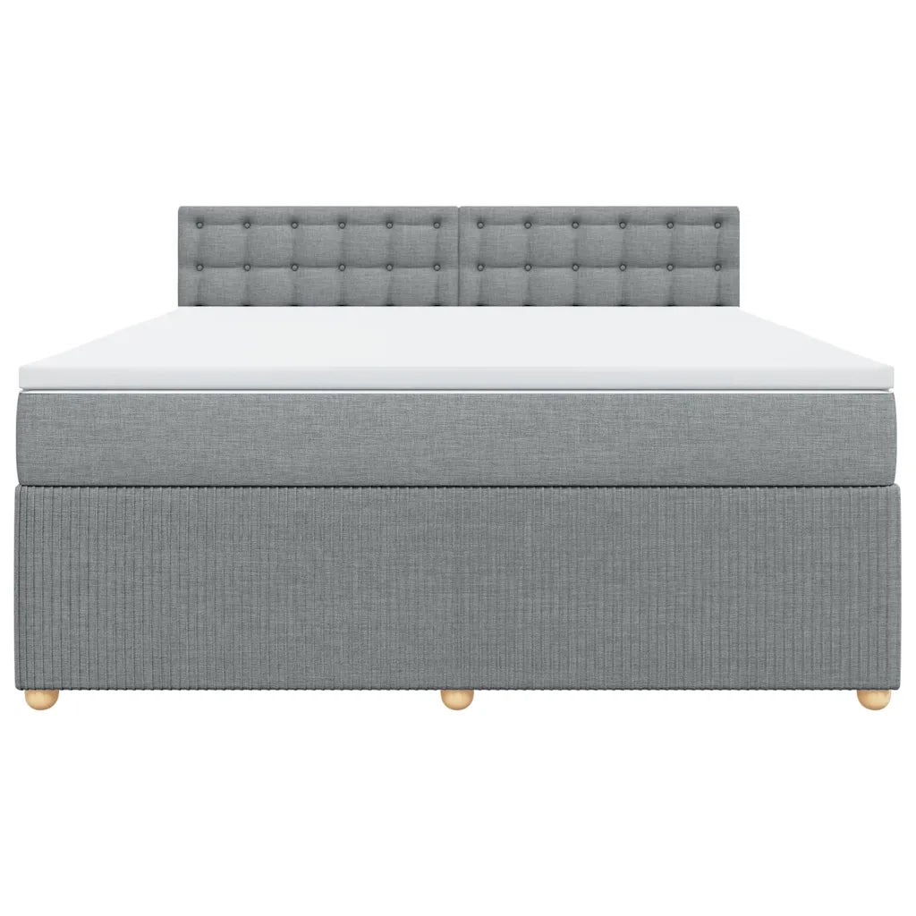 Giroletto a Molle con Materasso Grigio Chiaro180x200 cm Tessuto
