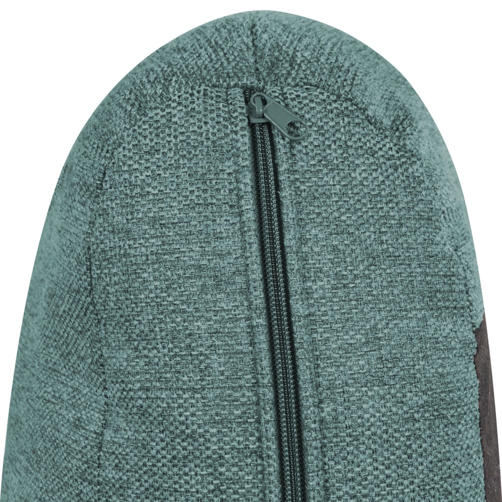 Divano 3 posti in tessuto verde con piedi dorati curve morbide stile glamour elegante soggiorno