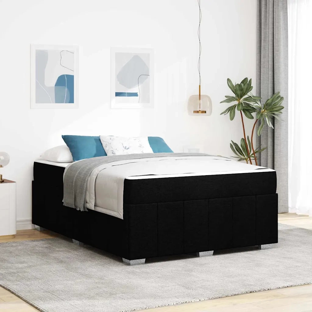 Struttura del letto con materasso Nero 160 x 200 cm Tessuto 3398295