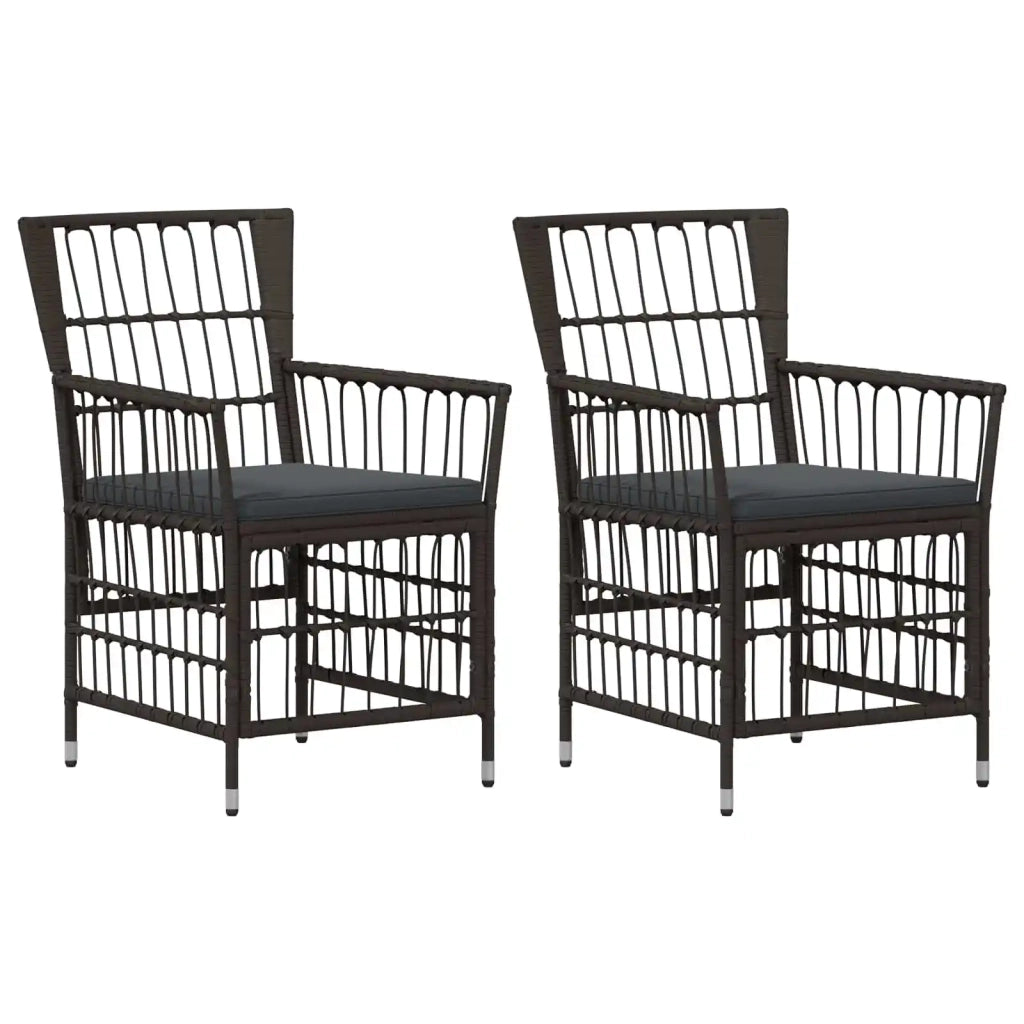 Sedie da giardino 2 pz Nero 42025127