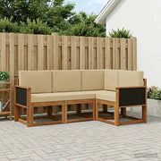 Set di divani da esterno 4 pcs Naturale e Beige Poliestere 3385164