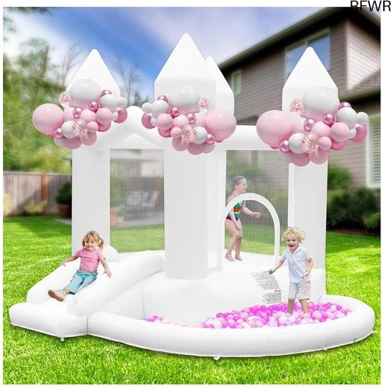 Bambino castello gonfiabile con scivolo e vasca di palline per bambini da 3 a 10 anni, ideale per feste e attività all'aperto