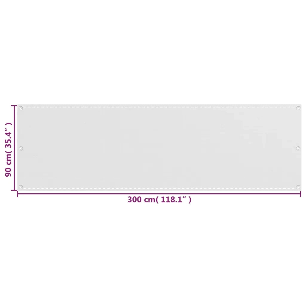 Paravento da Balcone Bianco 90x300 cm in HDPE 310864