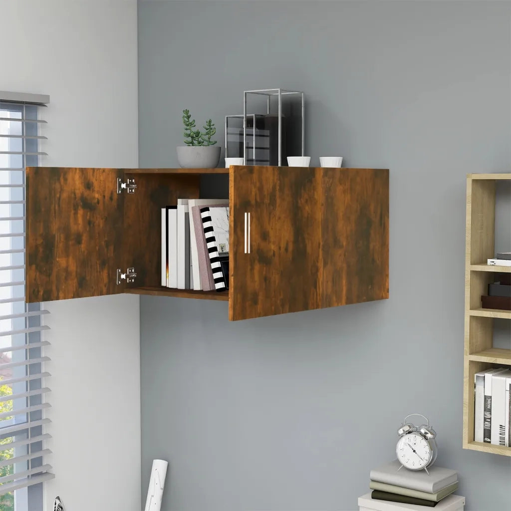 Armadietto da Parete Rovere Fumo 80x39x40 cm Legno Multistrato 815513