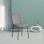 Sedia imbottita Turi in tessuto grigio set 4 pezzi