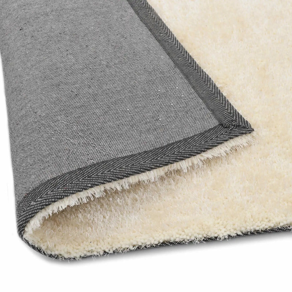 Tappeto Shaggy per Area Crema 120 x 160 cm Polietilene 285072