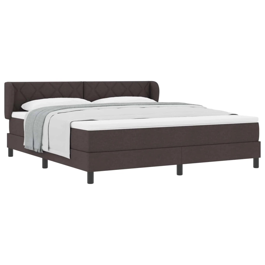 Letto a molle con materasso Marrone Scuro 180 x 200 cm Tessuto 3340104