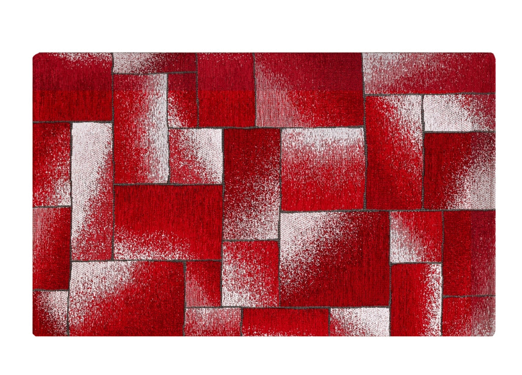 Tappeto Salotto Velour Antiscivolo Disegno Tetrix By Suardi - 115x175 - Rosso