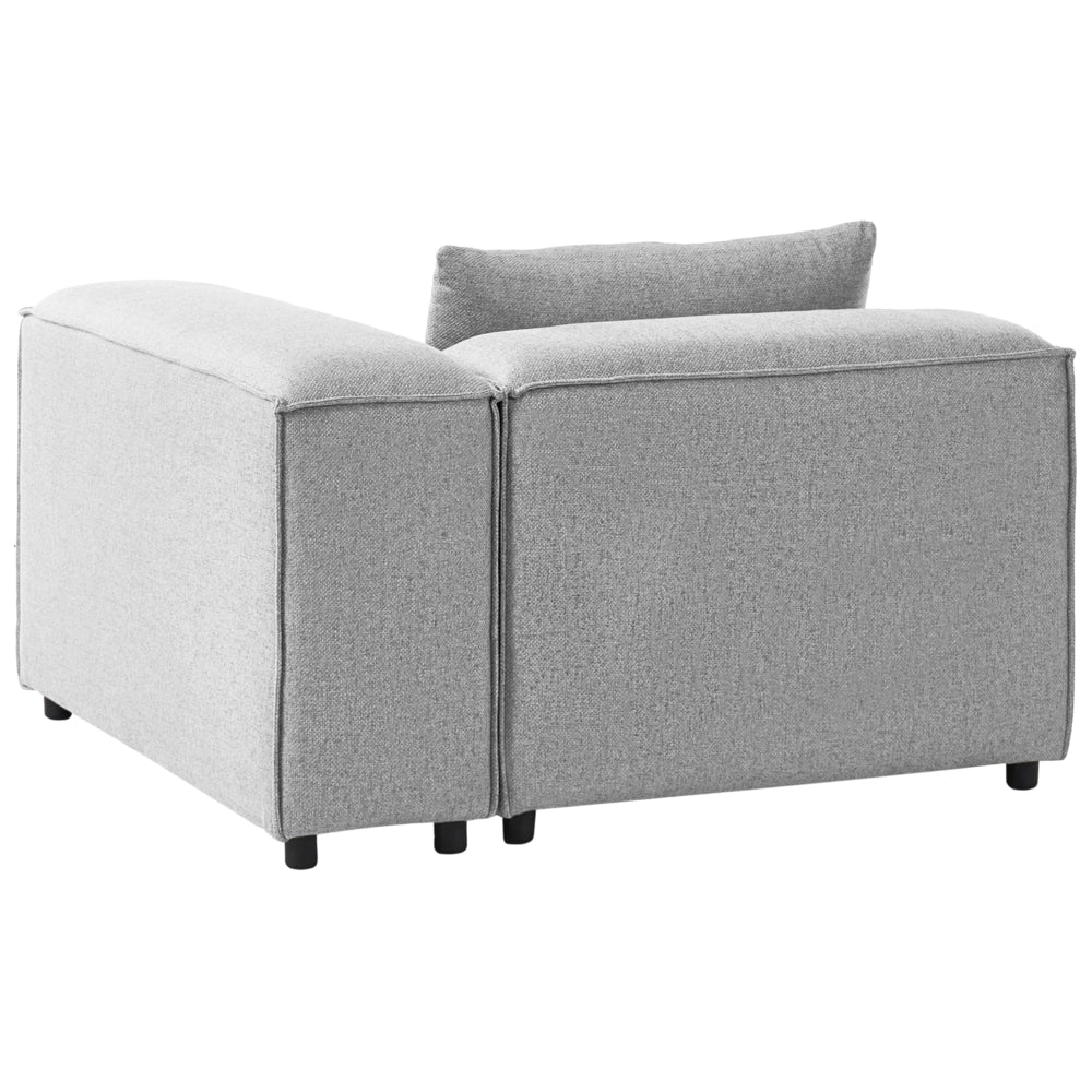 Divano angolare a 1 posto Modulo in ecopelle grigio Brande stile moderno