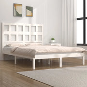 Giroletto senza Materasso-Struttura Letto Bianco 200x200 cm Legno Massello Pino 702635