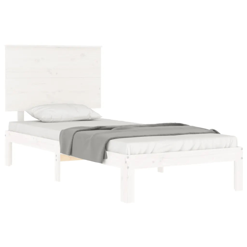 Giroletto senza Materasso Bianco 90x200 cm Legno Massello Pino