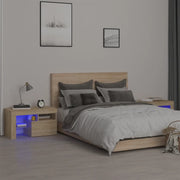 Comodini 2 pz con Luci a LED Rovere Sonoma 70x36,5x40 cm 3152772