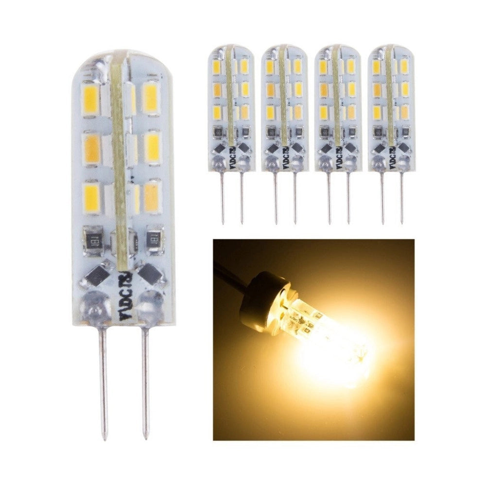 Trade Shop - 5pcs Pezzi Dc12v 3014 Smd G4 Lampadina A Led Luminosa 3w Bianco Caldo Freddo -