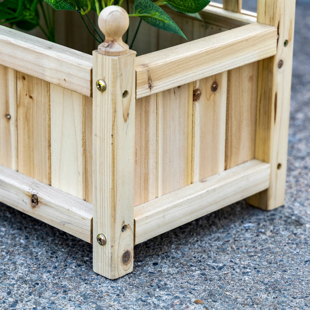 Hochbeet Pflanzkasten con Griglia per Rampicanti ¨C zephmum ¨C Legno Naturale 64x28x120 cm