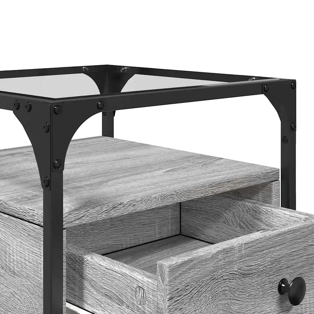 Set di 2 Comodini | Armadio da Notte | Mobiletto da notte Grigio Sonoma 40x40x55 cm in Legno Multistrato