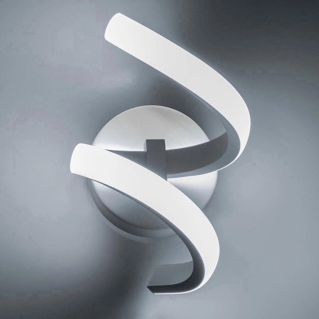 Applique LED lampada stilizzata 3 STEP parete curva spirale 9W resa 72W luce camera letto soggiorno salotto 230V