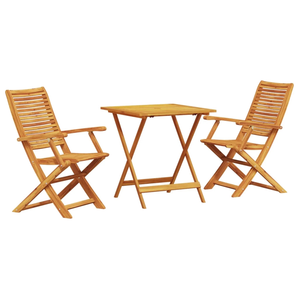 Set Bistro Pieghevole 3 pcs Marrone Legno di Acacia Massello 3375697