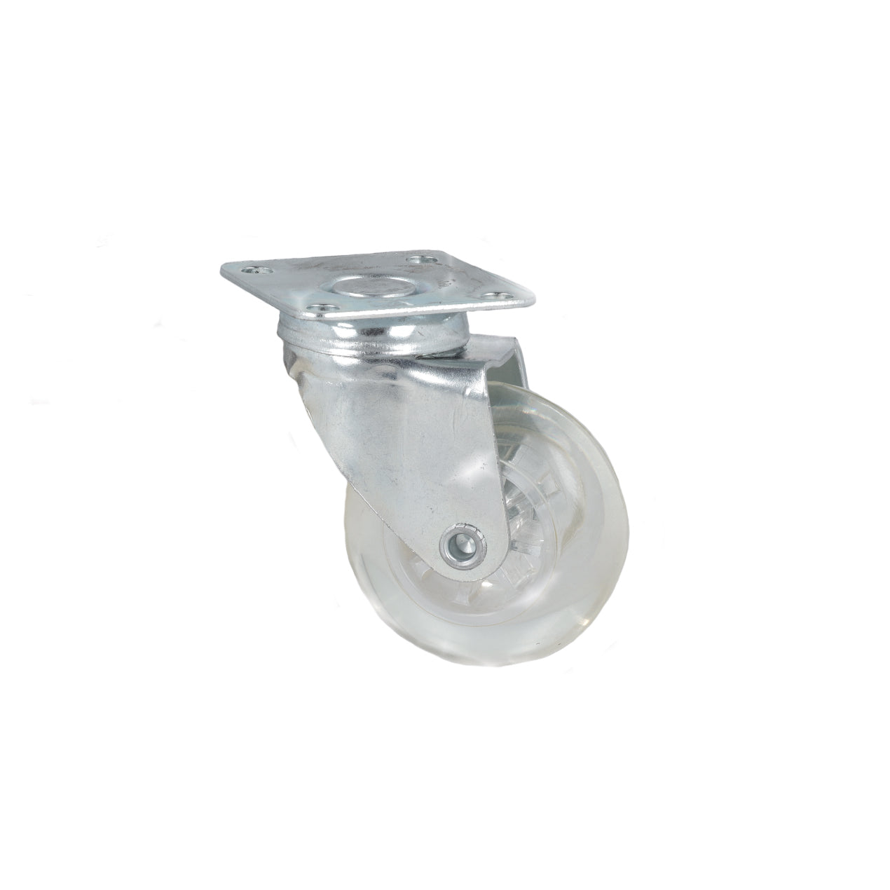 Ruota in poliuretano trasparente Ã˜ 50 mm. con piastra