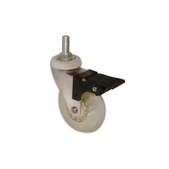 Ruota in poliuretano trasparente con freno Ã˜ 50 mm. con perno