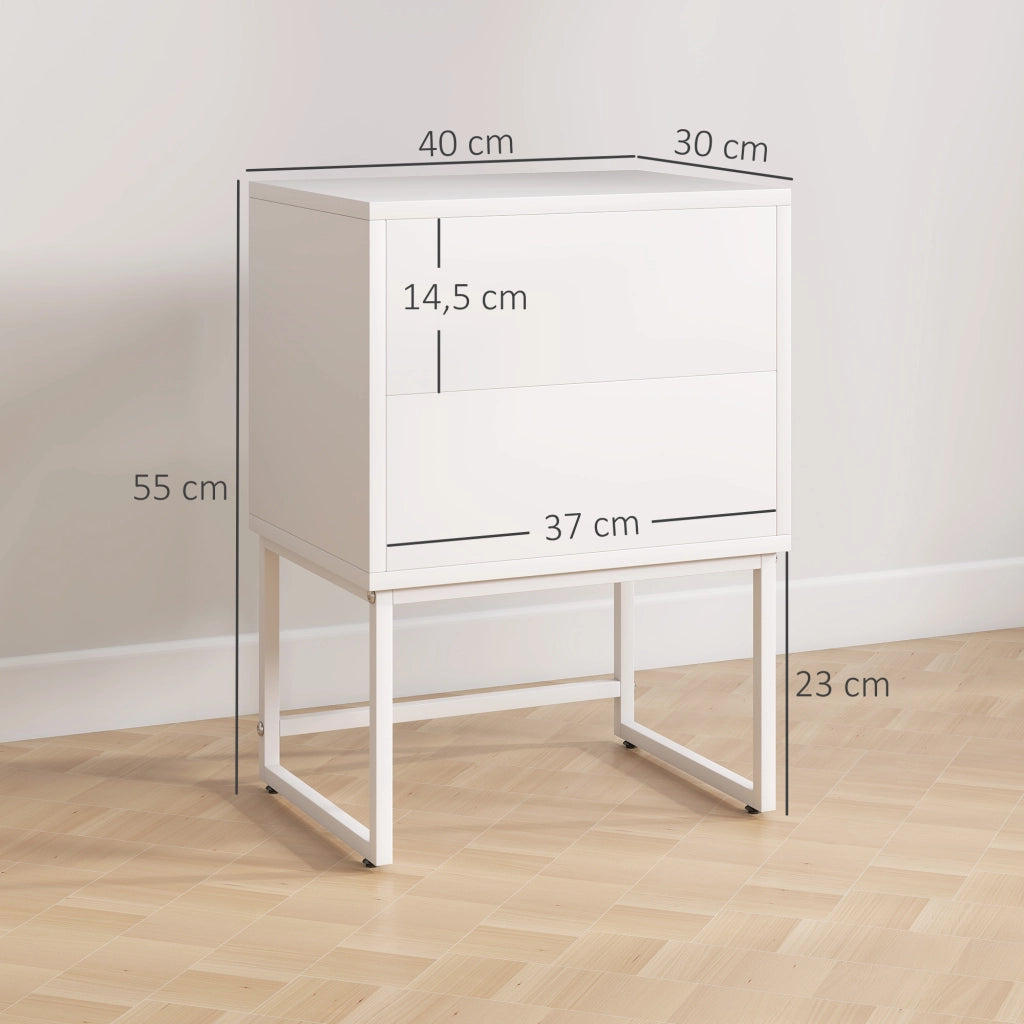 Tavolino da notte ¨C zephmum ¨C 40x30x55 cm bianco
