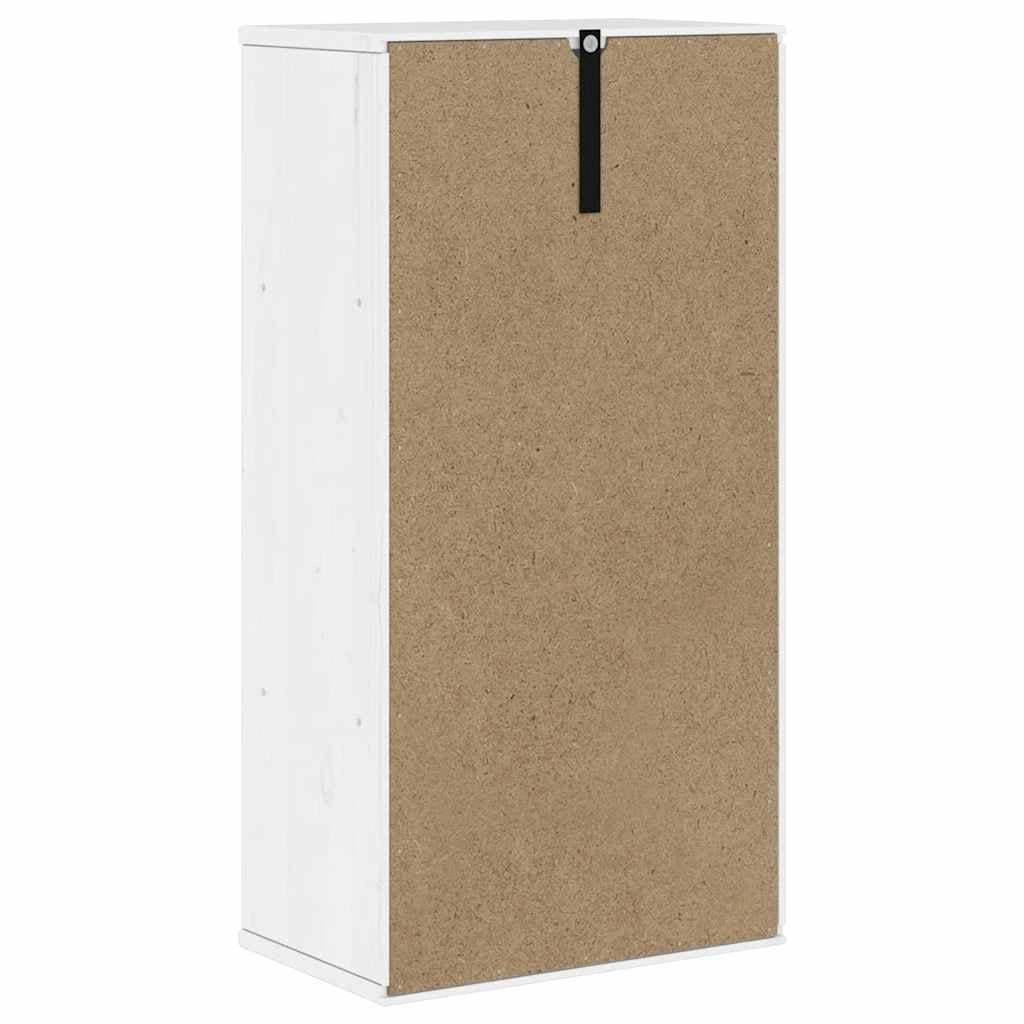 Mobiletto laterale classico per piccoli spazi 40 x 24 x 79 cm con ampio spazio di archiviazione stile rustico finitura legno bianco 02_0058039