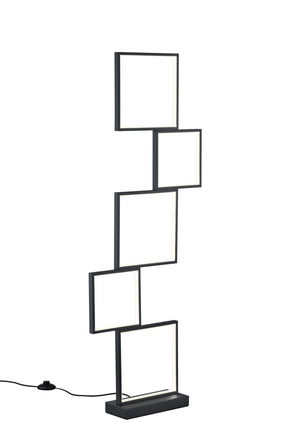 Piantana da Interno a LED in Metallo Nero Opaco