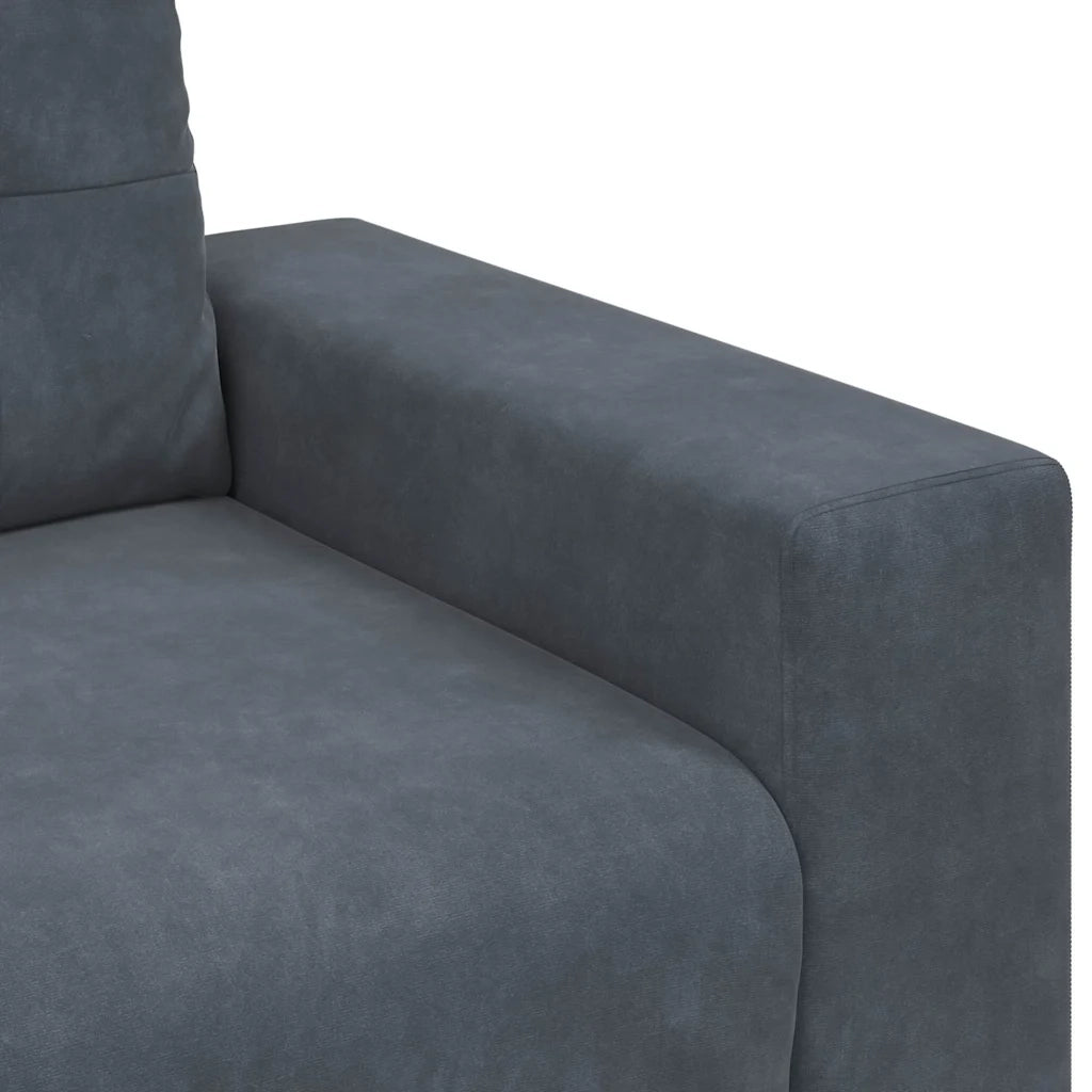 Set divano a 2 pz con Cuscini in Velluto Grigio Scuro 3324722