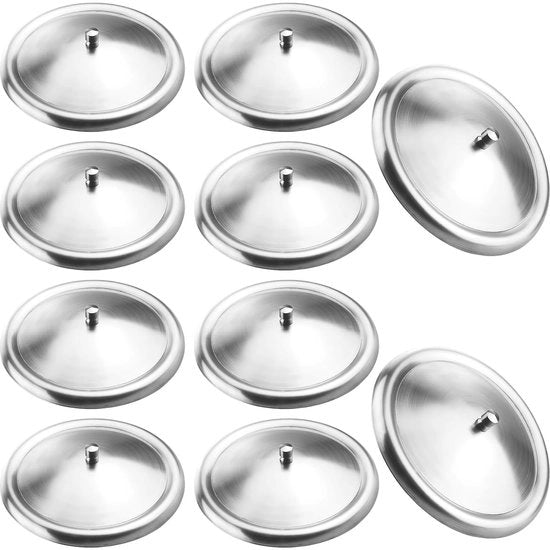 Bastoncino di coperchio per bicchiere 9,3 cm - 10 pezzi - Acciaio inossidabile - Impermeabile - Pratico - Angoli arrotondati - Coperchio per bicchiere da drink