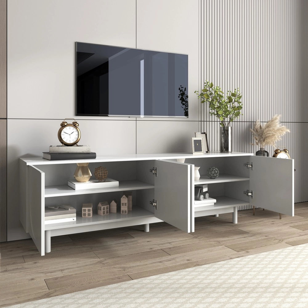 Mobile TV Lowboard ¨C Xylo ¨C Bianco, 175x38x56 cm, Ripiani Regolabili